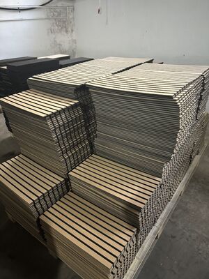 300 X 600 Walnut Oak Wood Slat Acoustic Panels Sound Absorption Interior Decoration For Home Office