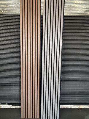 2750 x 320 Akupanel Wood Strip Slats Panel Decorative Indoor Sound Insulation Wall Board For Home